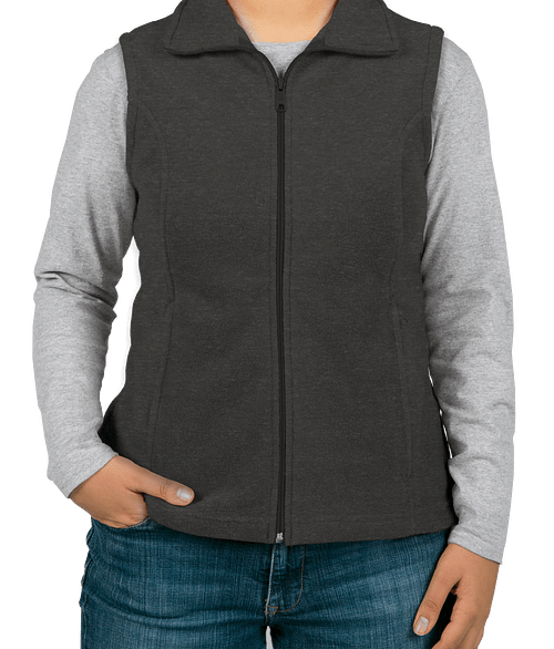 Columbia Women's Benton Springs Logo Fleece Vest - Embroidered in Charcoal Heather