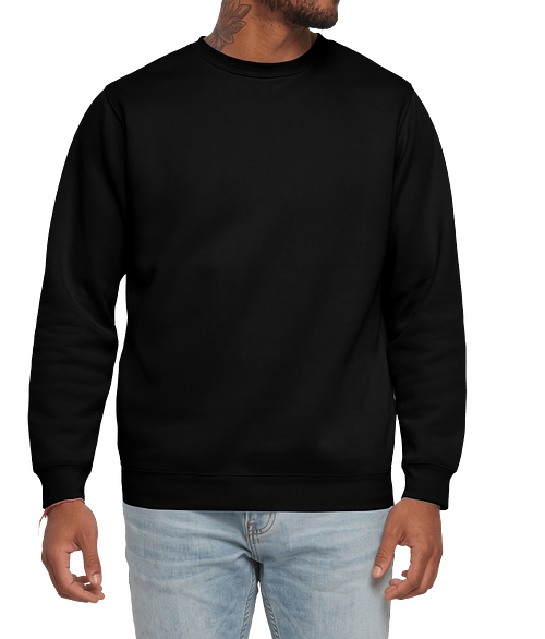 Live & Tell by LAT Elevated Fleece Crewneck Sweatshirt in Black