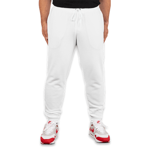 White soft joggers best sale