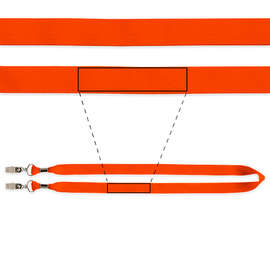 Full Color Premium Face Mask Lanyard - Color: Orange