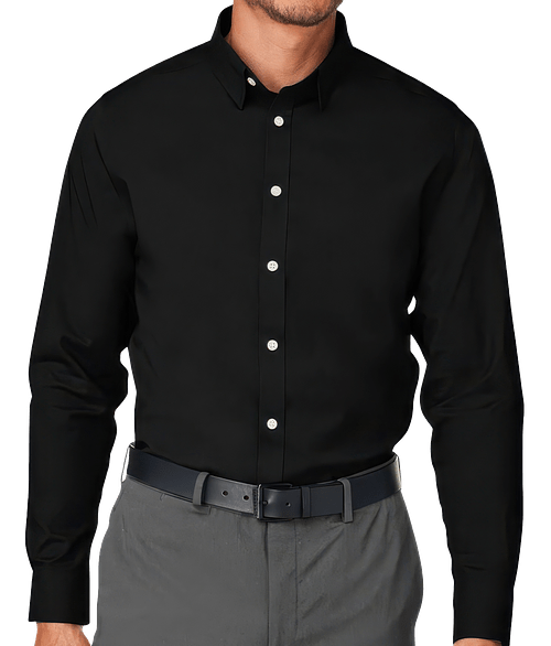 Devon & Jones CrownLux Spencer Poplin Performance Dress Shirt - Embroidered in Black