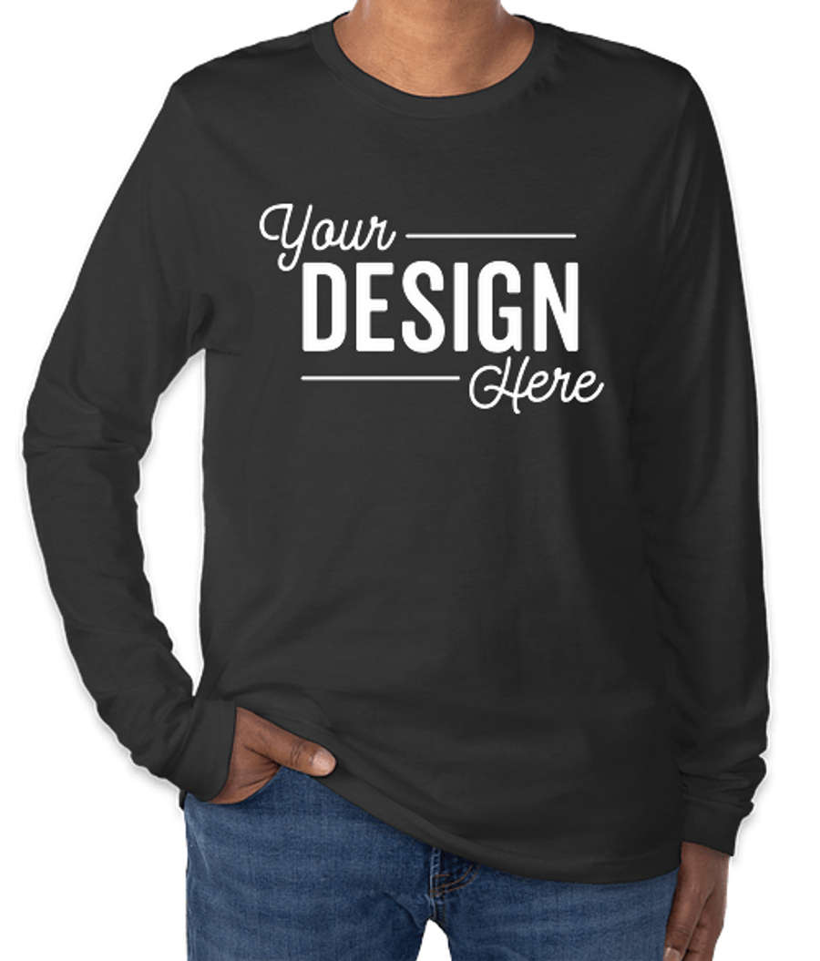 Bella + Canvas Tri-Blend Long Sleeve T-shirt in Charcoal Black Tri-Blend