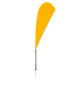 Full Color 8’ Streamline Teardrop Flag with Ground Spike - Color: Athletic Gold