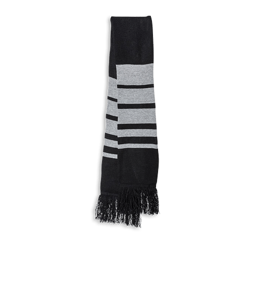 Sportsman Soccer Knit Scarf in Black / Heather Gray