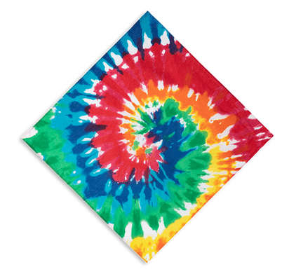Valucap 100% Cotton Tie-Dye Bandana (Corner Design) - Rainbow Tie-Dye