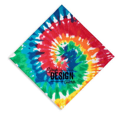 Valucap 100% Cotton Tie-Dye Bandana (Corner Design) - Rainbow Tie-Dye