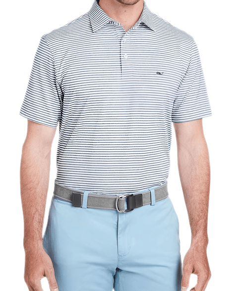 Vineyard Vines Winstead Sankaty UPF 30+ Heathered Performance Polo in Hammerhead
