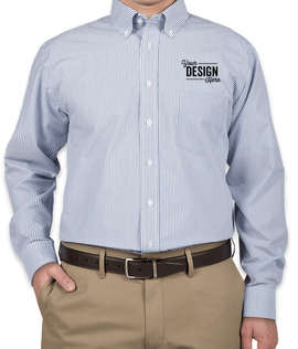 Devon & Jones Banker Stripe Dress Shirt - Color: French Blue