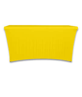 Full Color 6' Ultrafit Curve Open-Back Stretch Tablecloth - Color: Yellow