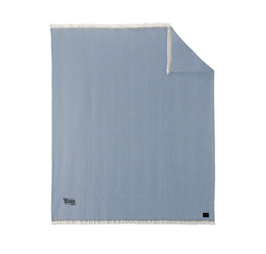 Brooks Brothers Coastal Throw Blanket in Compass Blue/Parchment