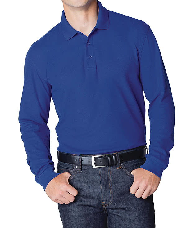 Port Authority Lightweight Classic Pique Long Sleeve Polo - Printed
