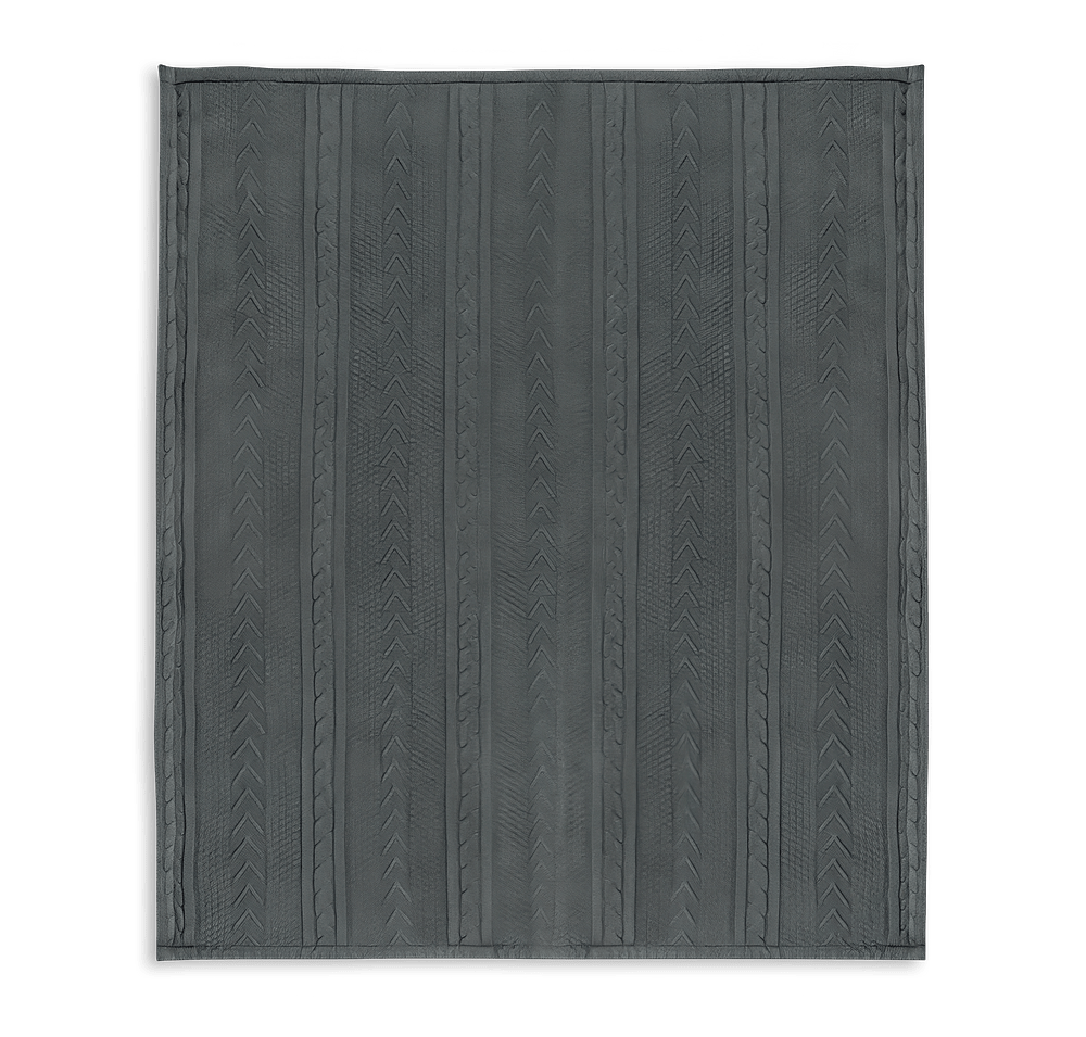 Cable Sherpa Packable Throw Blanket-default