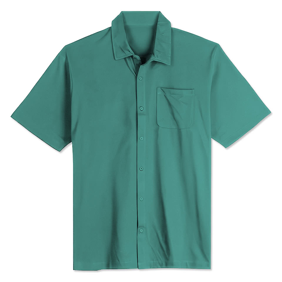 Blue Generation Colorfast Twill Short Sleeve Dress Shirt - Embroidered