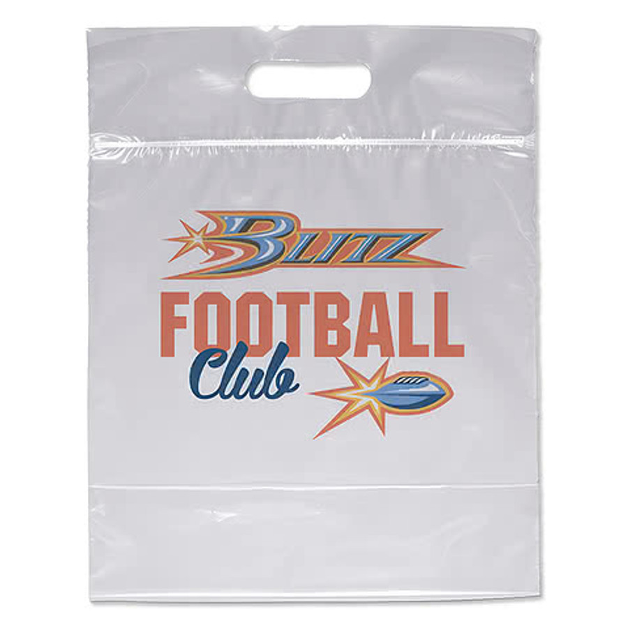 Full Color Zip-Close Plastic Handle Bag in White