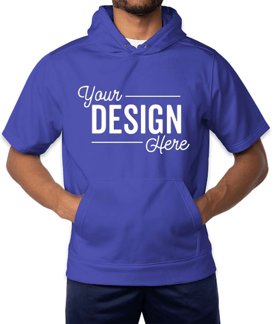 Sport-Tek Sport-Wick Short Sleeve Hooded Performance Shirt in True Royal
