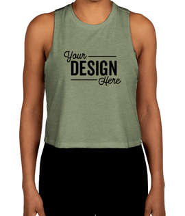 Bella + Canvas Women's Racerback Crop Tank Top - Color: Heather Olive