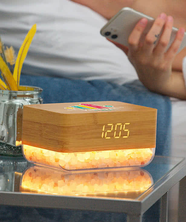 Sunrise Alarm Clock with Himalayan Salt Lamp & Wireless Charger