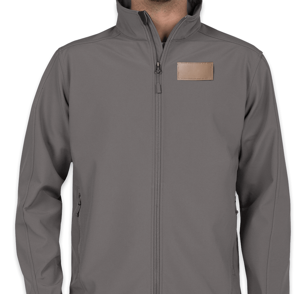 Port Authority Core Fleece Lined Soft Shell Jacket  - Faux Leather Patch-default