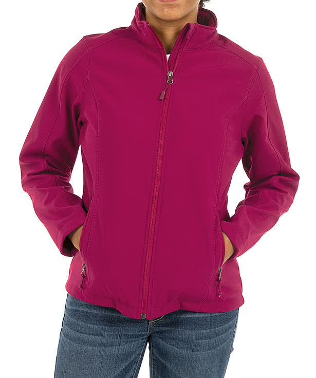 Port Authority Women's Core Fleece Lined Soft Shell Jacket - Faux Leather Patch