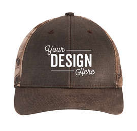 Port Authority Pigment Dyed Camo Trucker Hat - Color: Mossy Oak Breakup Country/ Brown