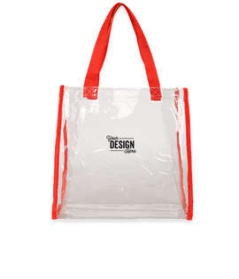 Clear Game Day Tote - Color: Clear / Red