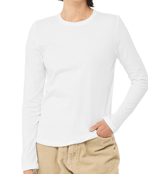 Bella + Canvas Women's Jersey Long Sleeve T-shirt in White