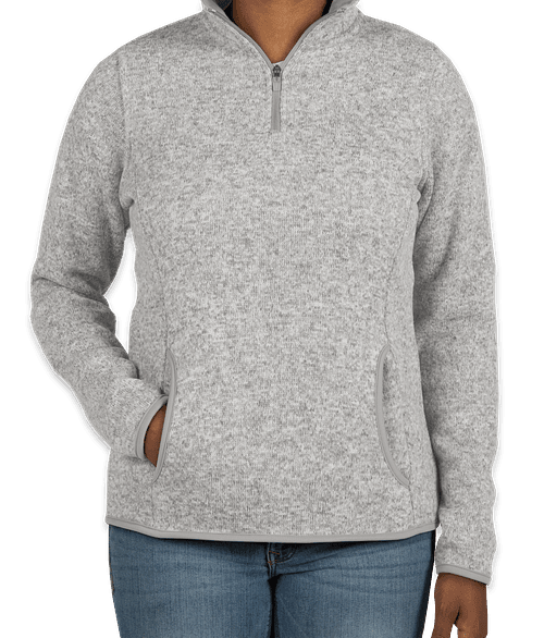 Design Custom Charles River Ladies Quarter Zip Sweater Fleece