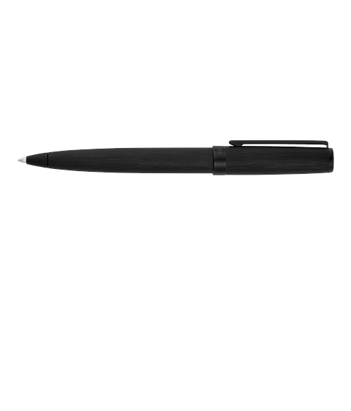 Hugo Boss Laser Engraved Gear Brushed Ballpoint Pen (blue ink) in Black
