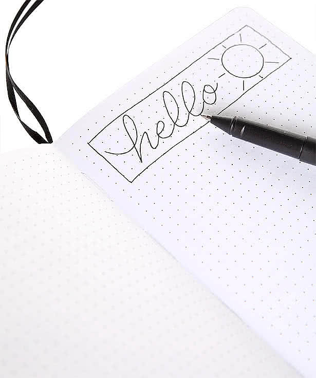 Bulleting Hard Cover Bound Notebook with Pen