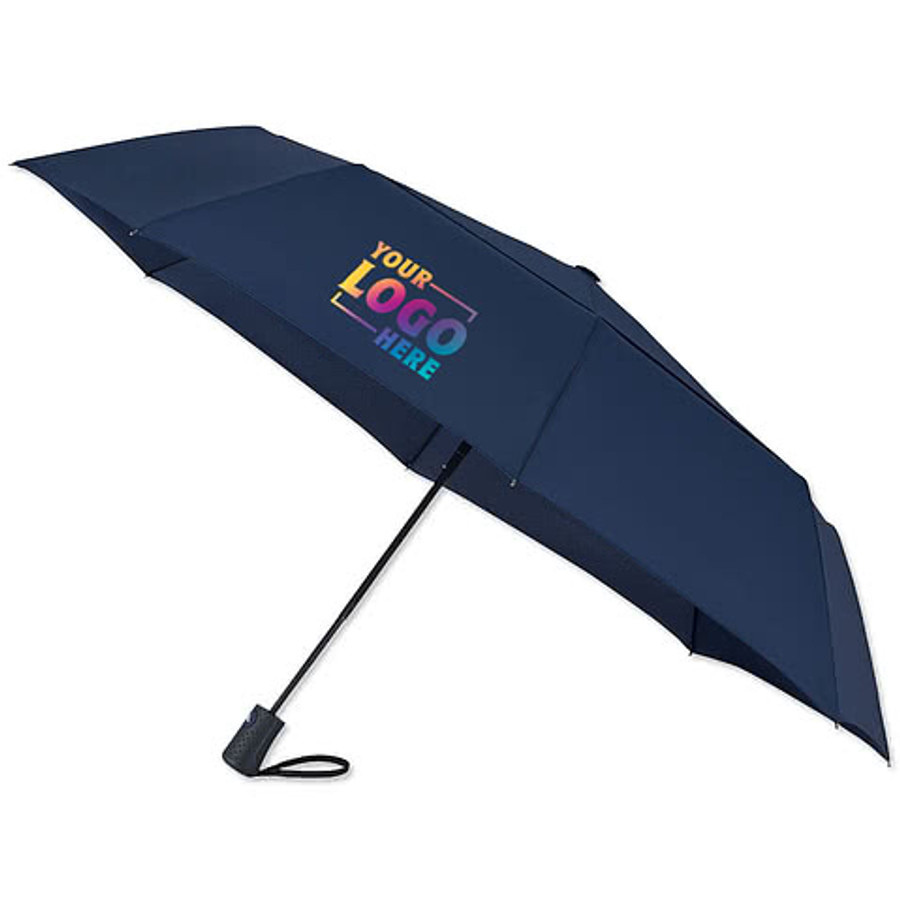 46" Arc Auto Open Recycled Vented Umbrella in Black