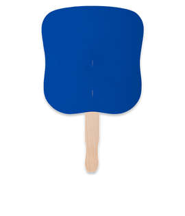 Full Color Hourglass Shaped Hand Fan - Color: Royal Blue