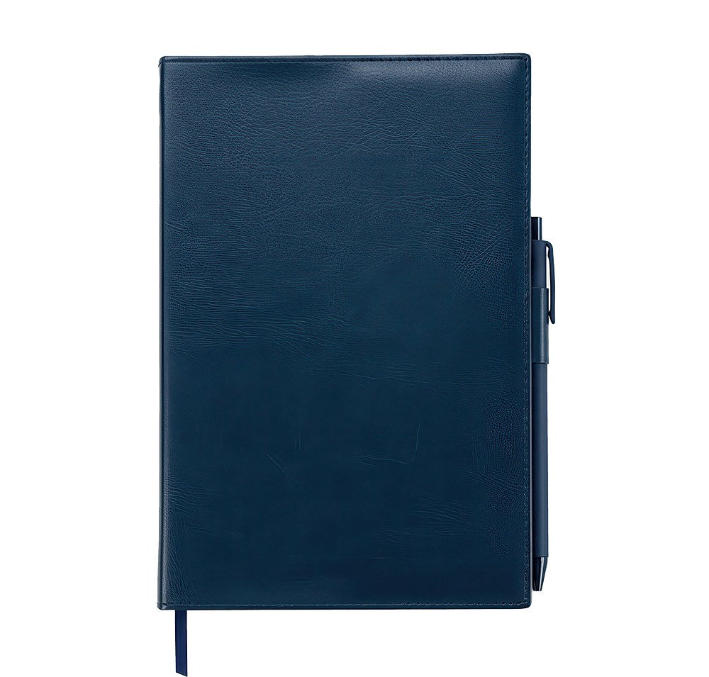Conclave Refillable Leatherette Notebook with Pen-default
