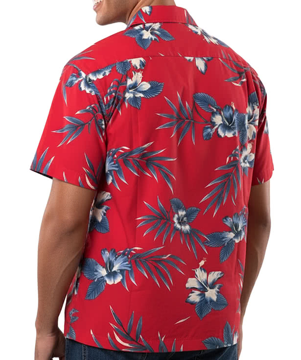 Blue Generation Hibiscus Print Short Sleeve Camp Shirt