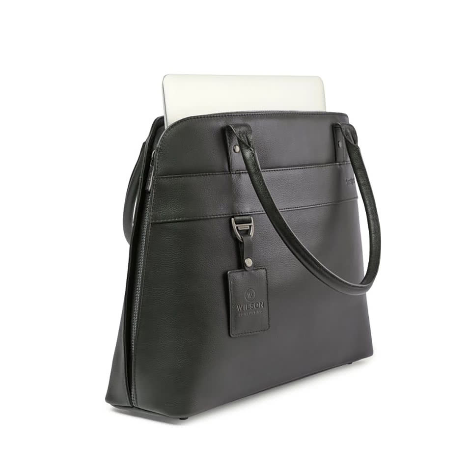 Debossed Samsonite Leather 16" Computer Tote Bag