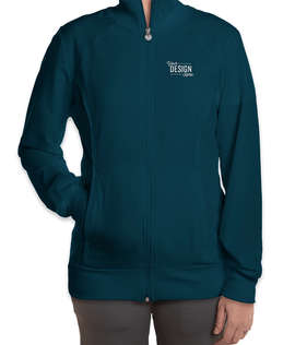 Cherokee Women's Infinity Full Zip Warm-Up Scrub Jacket - Color: Caribbean Blue