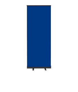 Full Color 31.5" x 83.5" Economy Retractable Banner Kit - Color: Royal Blue / Black
