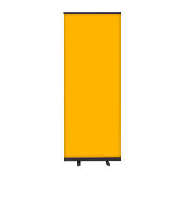Full Color 31.5" x 83.5" Economy Retractable Banner Kit - Color: Athletic Gold / Black