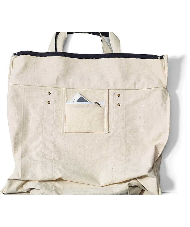 Seaside Zippered Cotton Tote Bag