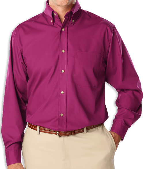Blue Generation Tall Superblend Poplin Long Sleeve Dress Shirt in Berry