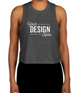 Bella + Canvas Women's Racerback Crop Tank Top - Color: Dark Grey Heather