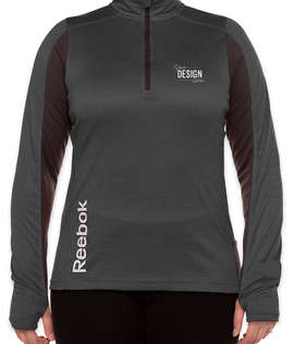 Reebok Women's Crossover Quarter Zip Performance Shirt - Color: Heather Black
