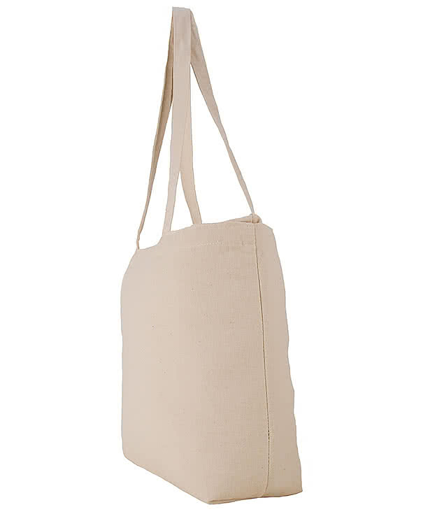 Zippered Cotton Tote Bag