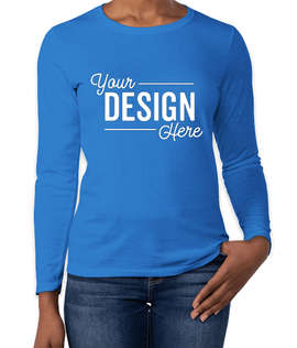 Gildan Women's 100% Cotton Long Sleeve T-shirt - Color: Royal