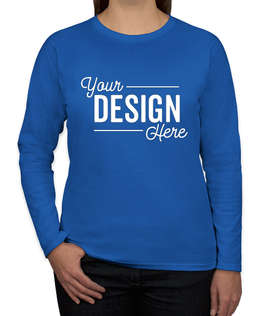 Canada - Gildan Women's 100% Cotton Long Sleeve T-shirt - Color: Royal