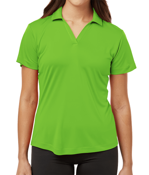 AllPro Women's Interlock UPF 50 Performance Polo - Printed in Lime