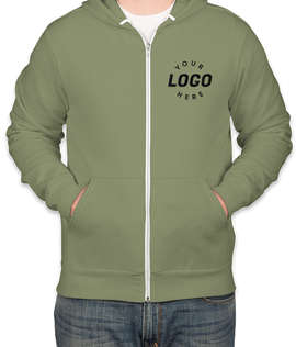 Embroidered Bella + Canvas Ultra Soft Zip Hoodie - Color: Military Green