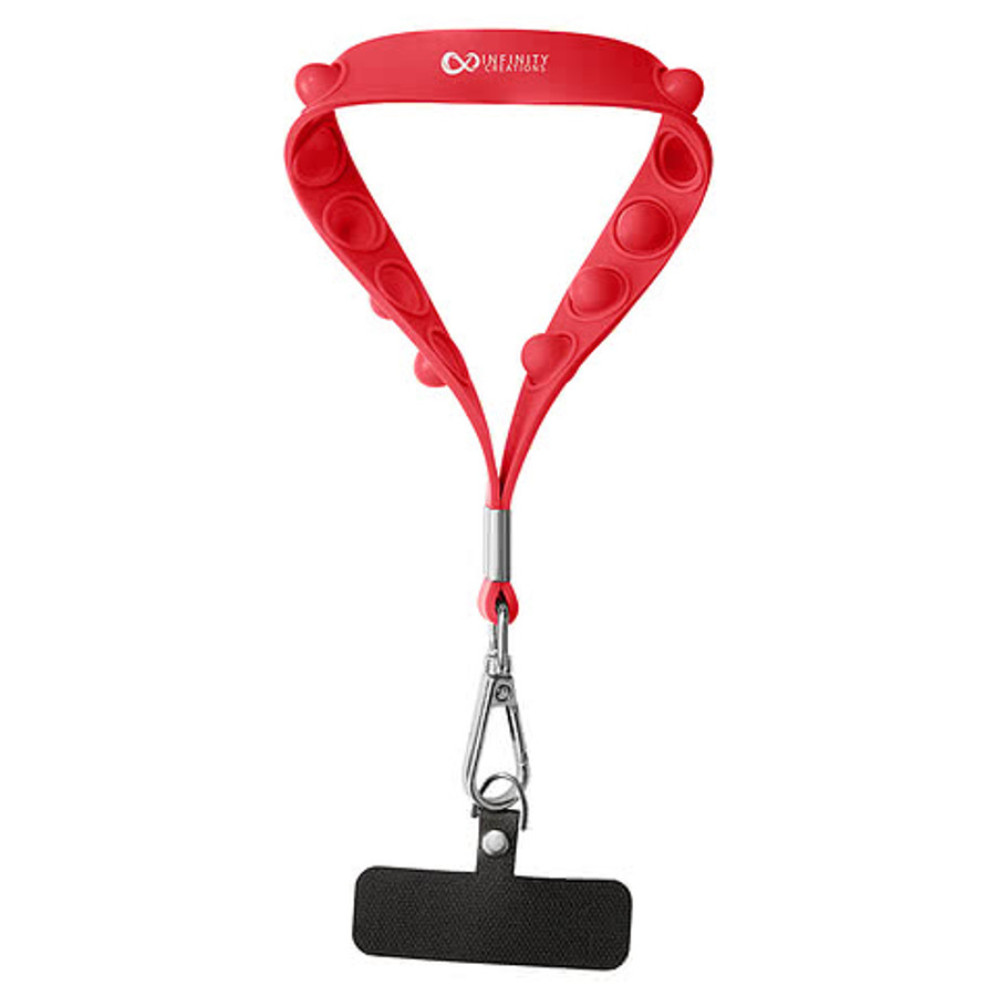 Push Pop Stress Reliever Silicone Wristlet Keychain with Phone Holder