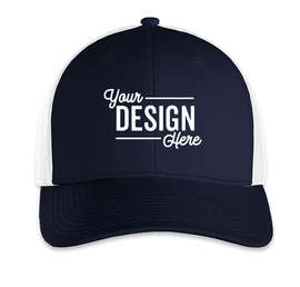 Outdoor Cap Low Profile Trucker Hat - Color: Navy / White