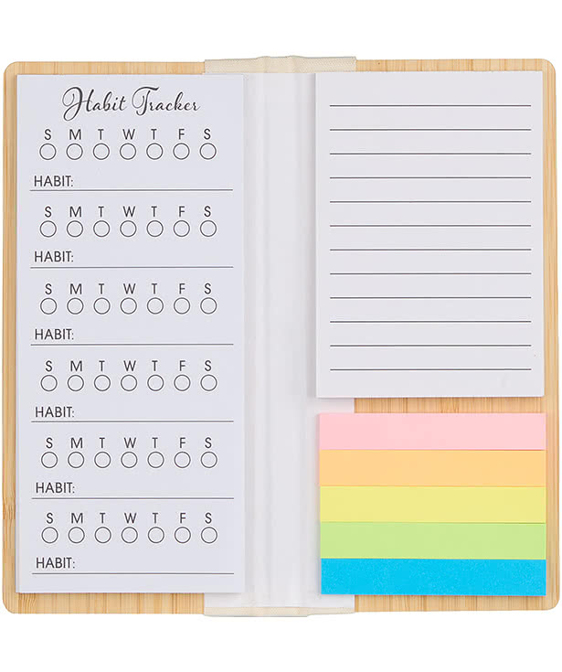Laser Engraved Wellable FSC 100% Bamboo Sticky Notes Pad
