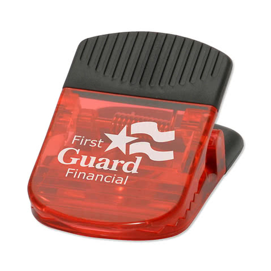 Super Grip Magnetic Memo Clip in Translucent Red